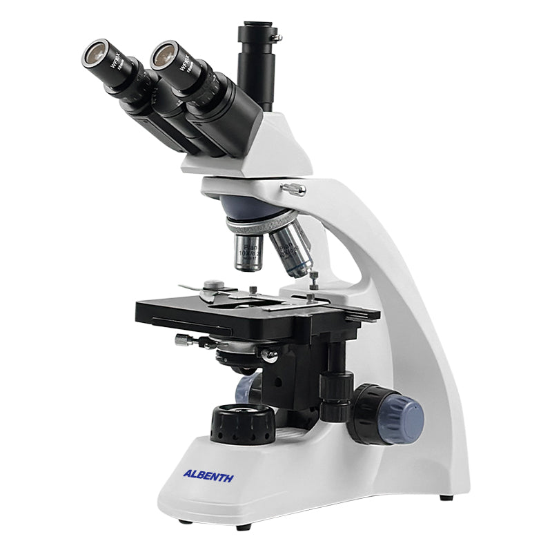 Albenth 40X-1000X Trinocular Biological Microscopes With 3W LED, Abbe Condenser, Double Layer Mechanical Stage Albenth 40X-1000X Trinocular Biological Microscopes With 3W LED, Abbe Condenser, Double Layer Mechanical Stage