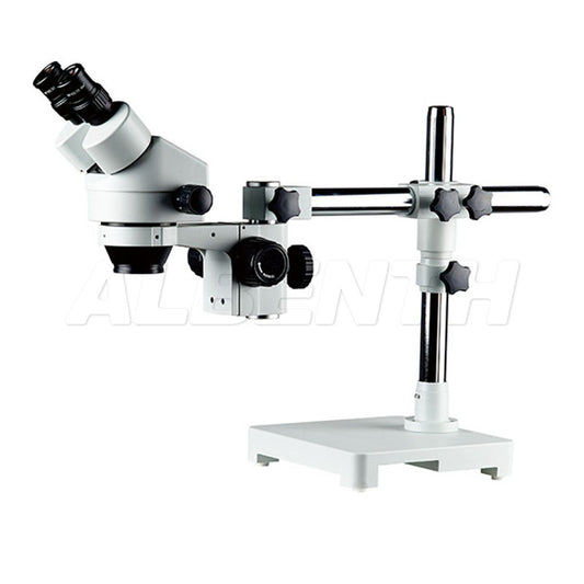 Albenth 7X-45X Binocular Boom stand stereo microscope, 55-75mm Pupillary adjust distance