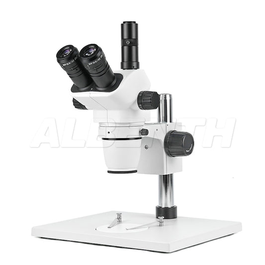 Albenth 6.7X-45X Trinocular Zoom Stereo Microscope with Super Large Stand