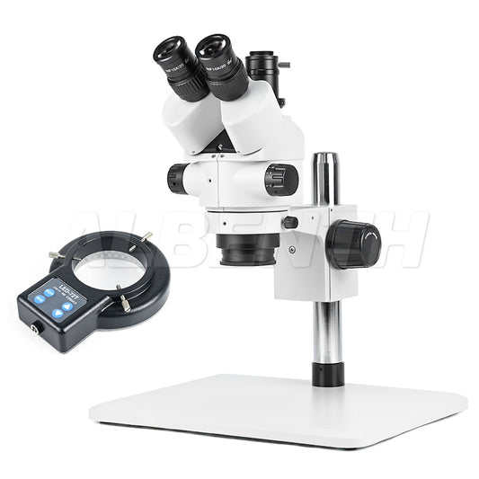 Trinocular Stereo Microscope 7-45X Zoom Wide Field 100mm Working Distance for Phone Repair