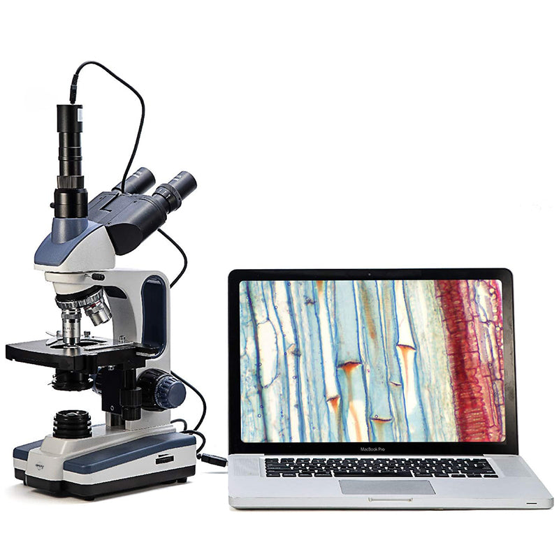 SWIFT SW350T 40X-2500X Biological Trinocular Microscope With 5.1MP Camera, 10X 25X Eyepieces, Mechanical Stage, Abbe Condenser SWIFT SW350T 40X-2500X Biological Trinocular Microscope With 5.1MP Camera, 10X 25X Eyepieces, Mechanical Stage, Abbe Condenser