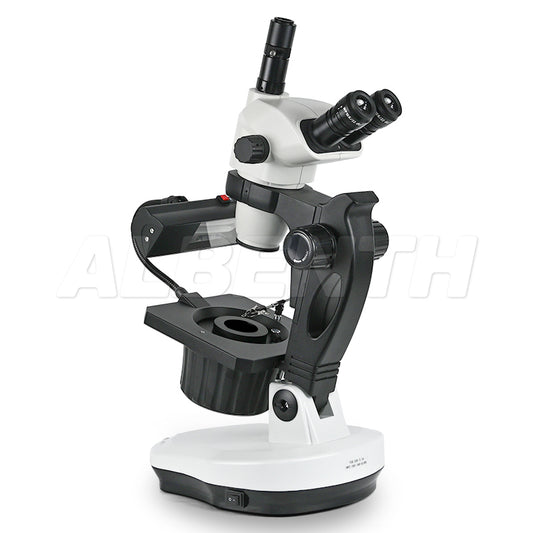 Albenth 6.7X-45X Magnification Professional Advanced Jewel Gem Zoom Binocular Stereo Microscope on Track Stand