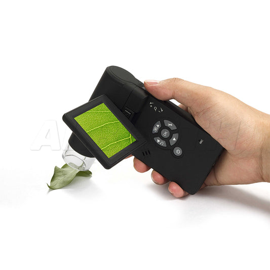 Albenth 100X-300X, 5.0MP Led Lighted Zoom Pocket Microscope Built-in Recharge Battery