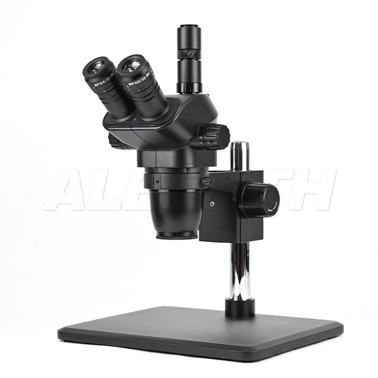 Albenth 6.7X-45X Trinocular Black Zoom Stereo Microscope with Super Large Stand