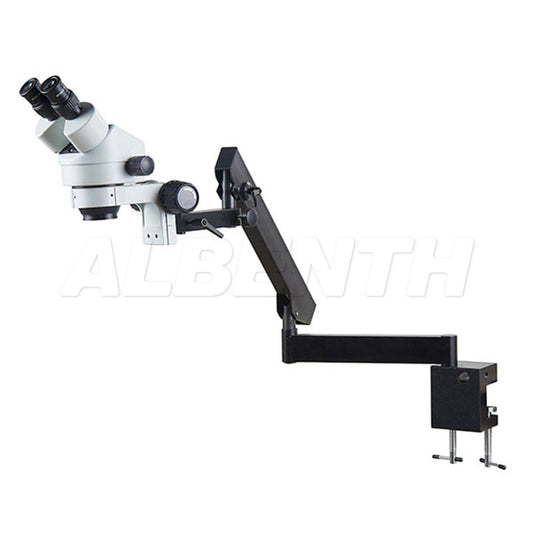 Albenth 7X-45X Binocular Boom stand stereo microscope, 770mm Horizontal moving