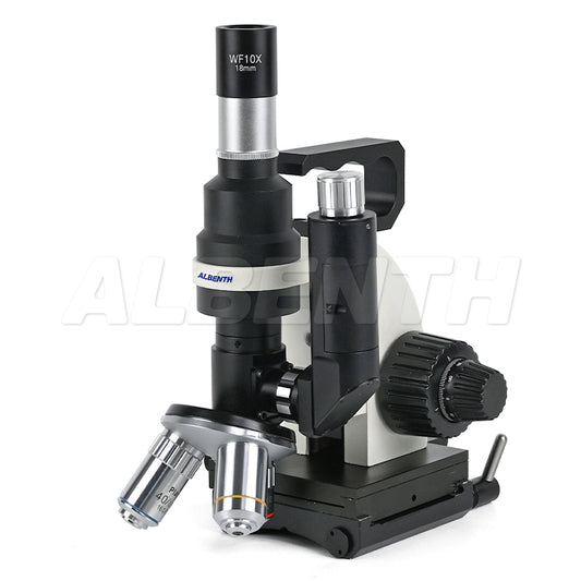 Albenth 40X-400X Hand Held Portable Metallurgical Microscope With Plan achromatic Metallurgical objective Adjustable LED Light