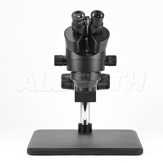 Albenth 7X-45X Black Zoom Trinocular Stereo Microscope With 0.5X Auxiliary Lens