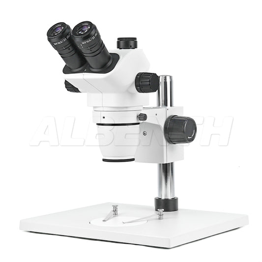 Albenth 6.7X-45X Trinocular Zoom Stereo Microscope with Super Large Stand