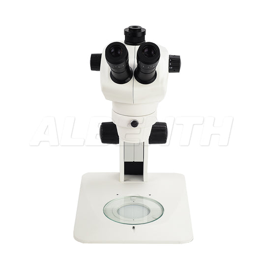 Albenth 8X-50X Track Stand Stereo Zoom Parfocal Trinocular Microscope
