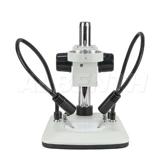 Albenth Stereo Microscope Table Stand With Dimming Dual Gooseneck LED Illuminator & Focusing Rack