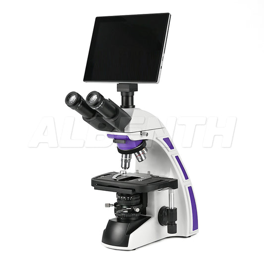 40x-2500x DIN Achromatic Objective Trinocular Laboratory Compound Microscope With 5.0MP LCD Touch Pad Screen