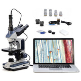 SWIFT SW350T 40X-2500X Biological Trinocular Microscope With 5.1MP Camera, 10X 25X Eyepieces, Mechanical Stage, Abbe Condenser SWIFT SW350T 40X-2500X Biological Trinocular Microscope With 5.1MP Camera, 10X 25X Eyepieces, Mechanical Stage, Abbe Condenser