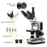 SWIFT SW350T 40X-2500X Biological Trinocular Microscope With 10X 25X Eyepieces, Mechanical Stage, Abbe Condenser SWIFT SW350T 40X-2500X Biological Trinocular Microscope With 10X 25X Eyepieces, Mechanical Stage, Abbe Condenser