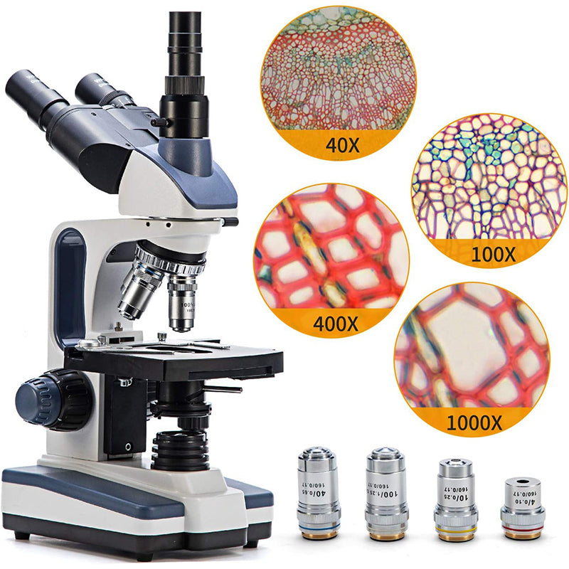 SWIFT SW350T 40X-2500X Biological Trinocular Microscope With 10X 25X Eyepieces, Mechanical Stage, Abbe Condenser SWIFT SW350T 40X-2500X Biological Trinocular Microscope With 10X 25X Eyepieces, Mechanical Stage, Abbe Condenser
