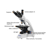 Albenth 40X-1000X Trinocular Biological Microscopes With 3W LED, Abbe Condenser, Double Layer Mechanical Stage Albenth 40X-1000X Trinocular Biological Microscopes With 3W LED, Abbe Condenser, Double Layer Mechanical Stage