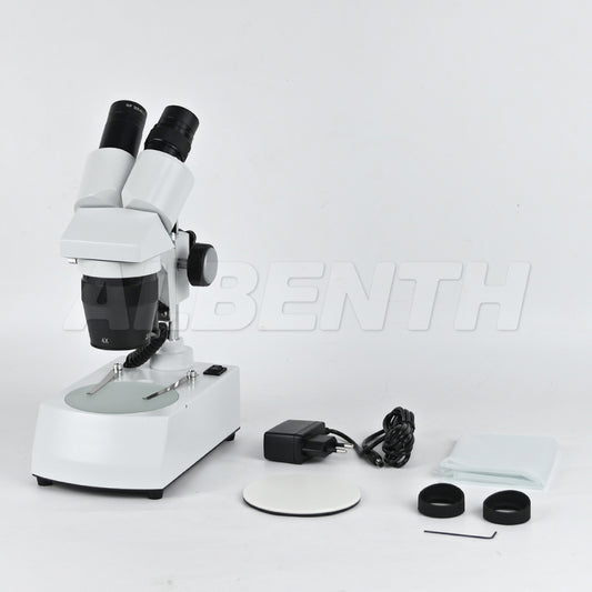 Albenth 20X 40X Binocular Stereo Microscope Small Portable Microscope With Top Bottom LED Light