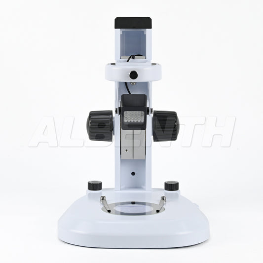 Albenth Microscope Track Stand - 76mm Coarse Focus, Top and Bottom LED Light (Separate Dimmable)