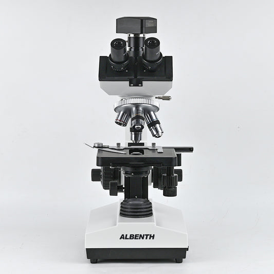 Albenth 40X-1600X FHD Digital Trinocular Biological Lab Microscope With 5MP Camera, 10X 16X Eyepieces, Micrometer Suitable For Laboratories, School Education, Hospital Testing