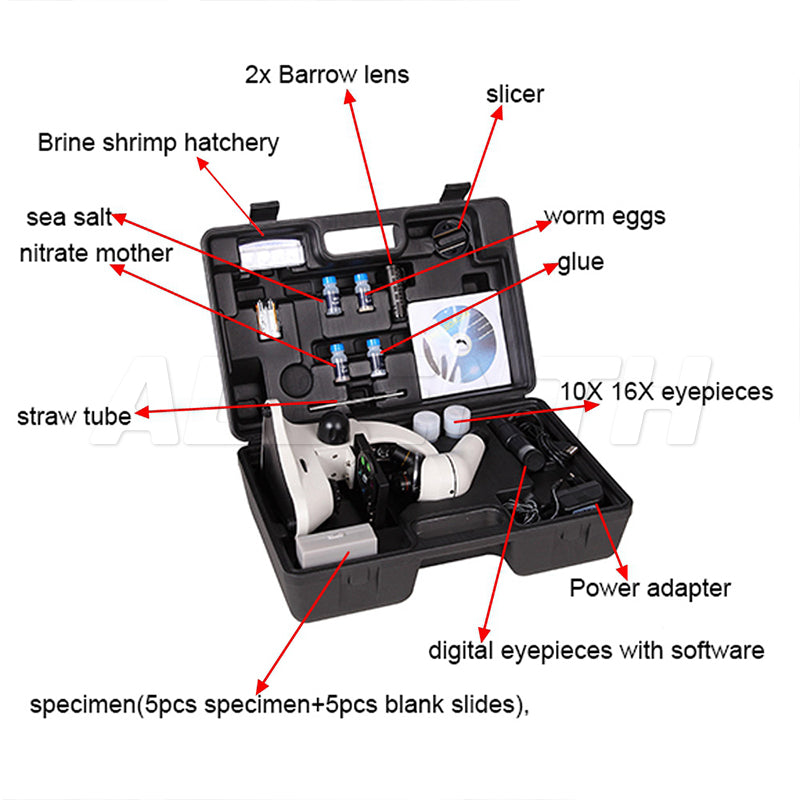 Albenth Portable Education Students Compound Microscope Kits with 1.3MP Camera and Video & Image Storage function Albenth Portable Education Students Compound Microscope Kits with 1.3MP Camera and Video & Image Storage function