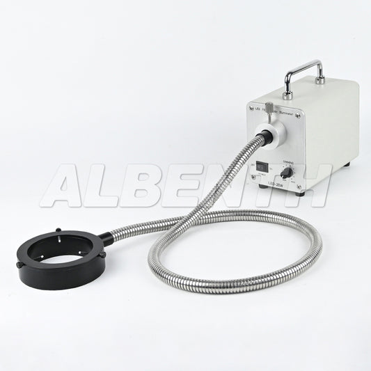 Albenth 20W Fiber Optic Microscope O-Ring Light Illuminator with Inner diameter 82-85mm