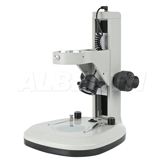 Microscope Track Stand With Coarse Fine Adjustment 76mm Focusing Rack Top and Bottom LED Light (Separate Dimmable) For Stereo Microscope