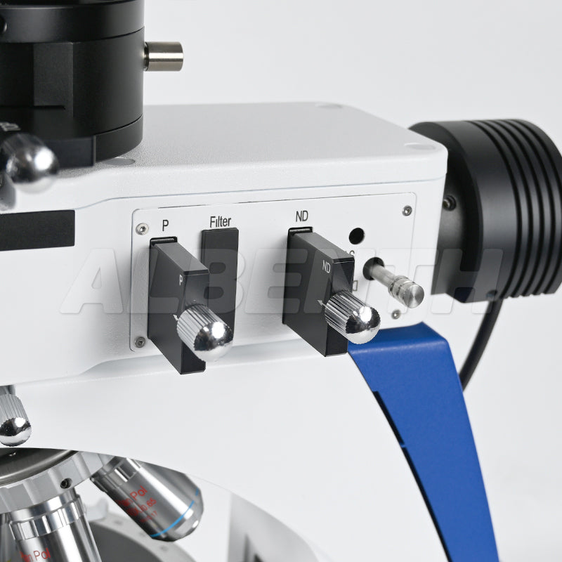 Albenth 40X-400X Transmitting Reflecting Polarizing Trinocular Microscope With Revolving Round Stage LED Illumination
