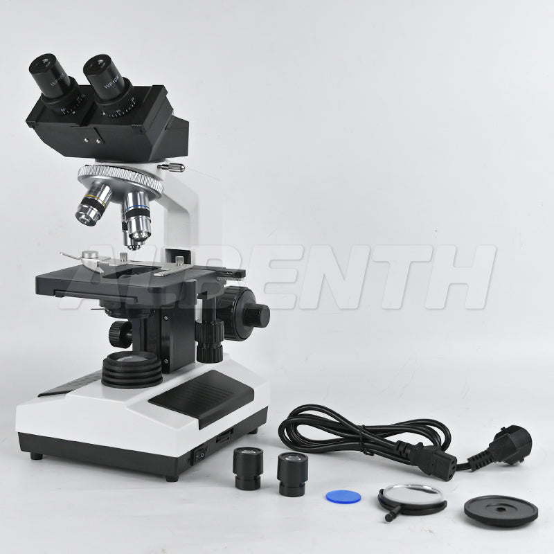 Albenth 40X-1600X Plan Biological Compound Binocular Microscope with LED Illumination