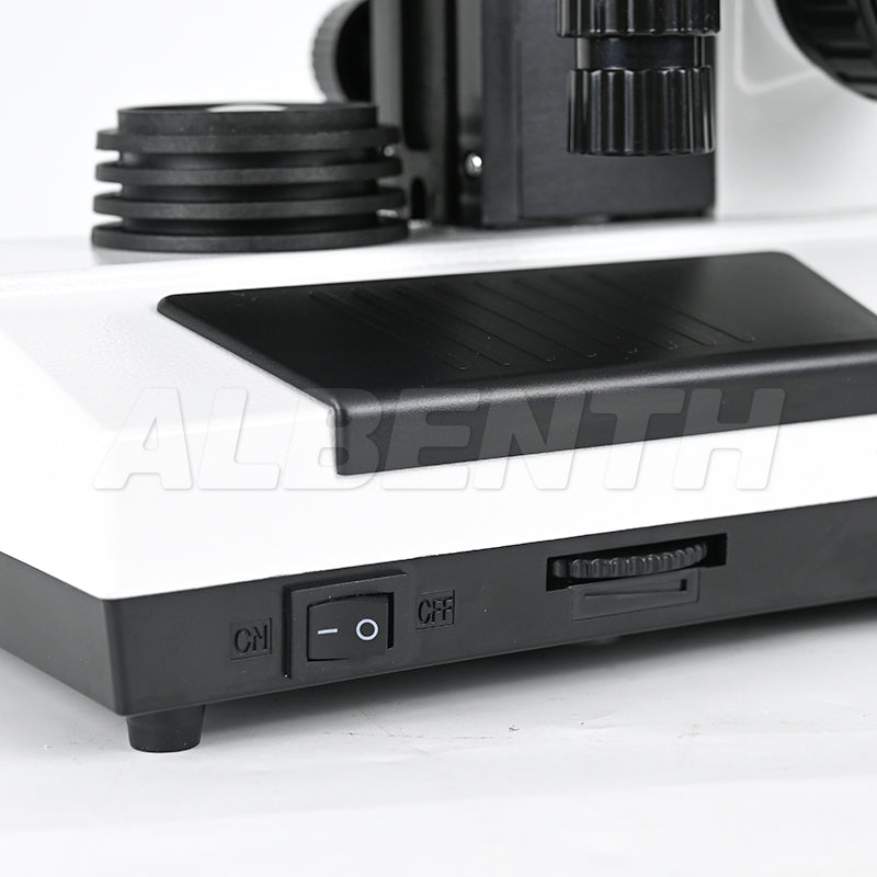 Albenth 40X-1600X Trinocular Biological Achromatic Microscope With Double Layer Mechanical Stage 1W LED Light, 1X Camera Adapter