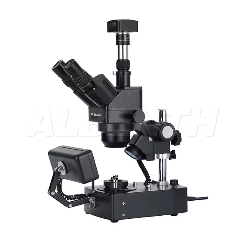 Microscope Albenth 10X-40X Jewelry Gem Trinocular Stereo Microscope With 3.1MP/5 ...