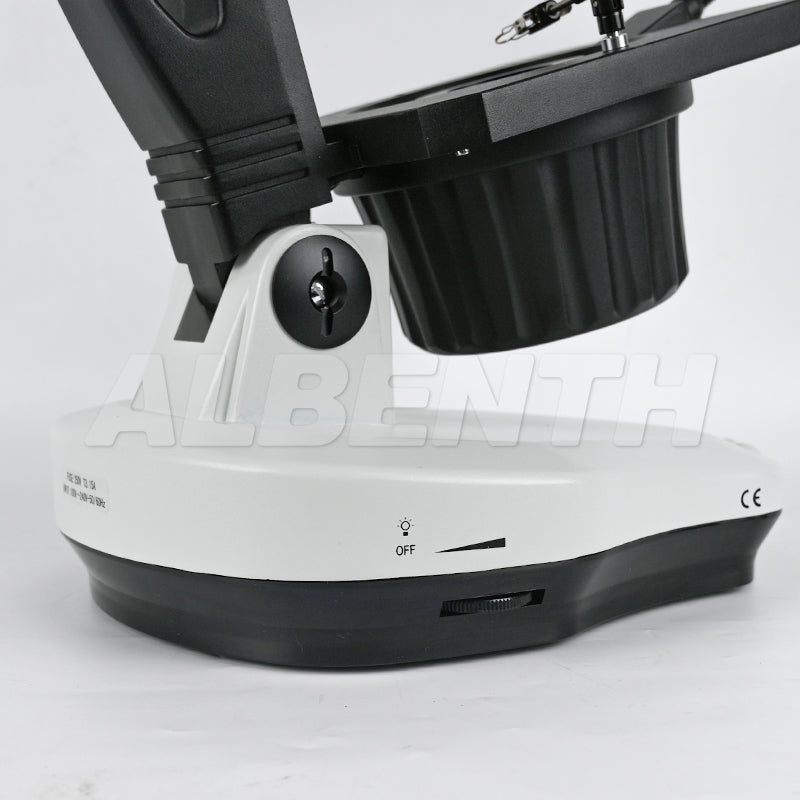 Albenth 6.7X-45X Magnification Professional Advanced Jewel Gem Zoom Binocular Stereo Microscope on Track Stand