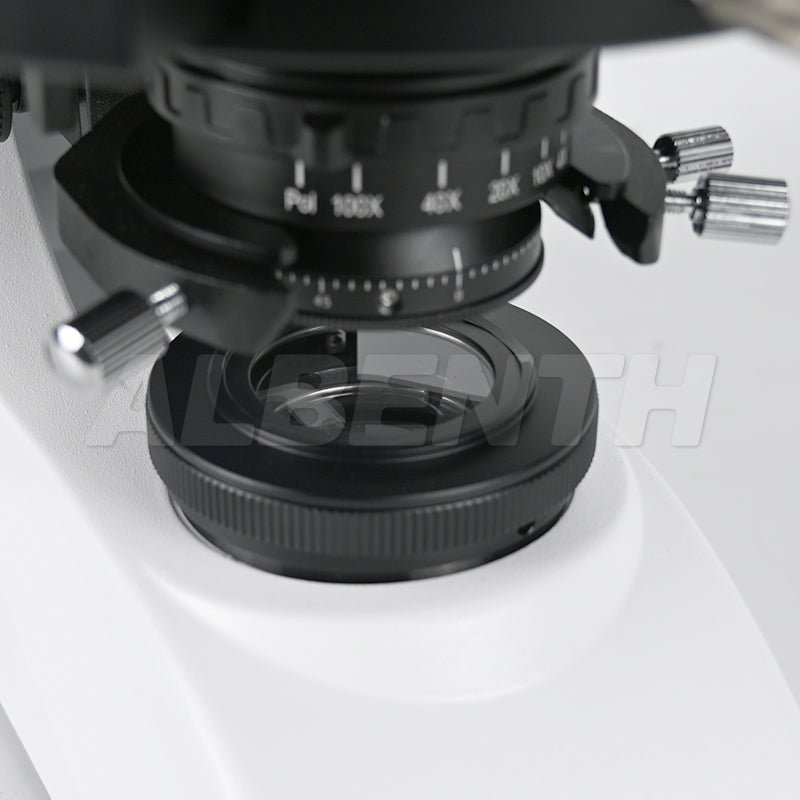 Albenth 40X-400X Transmitting Reflecting Polarizing Trinocular Microscope With Revolving Round Stage LED Illumination