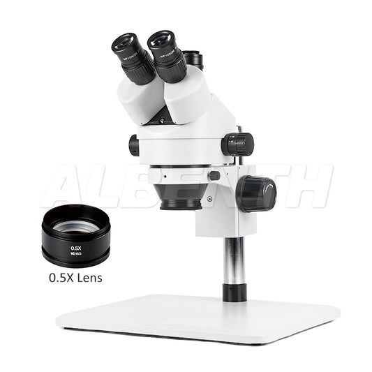 Microscopio stereo zoom trinoculare 7-45x con supporto super grande