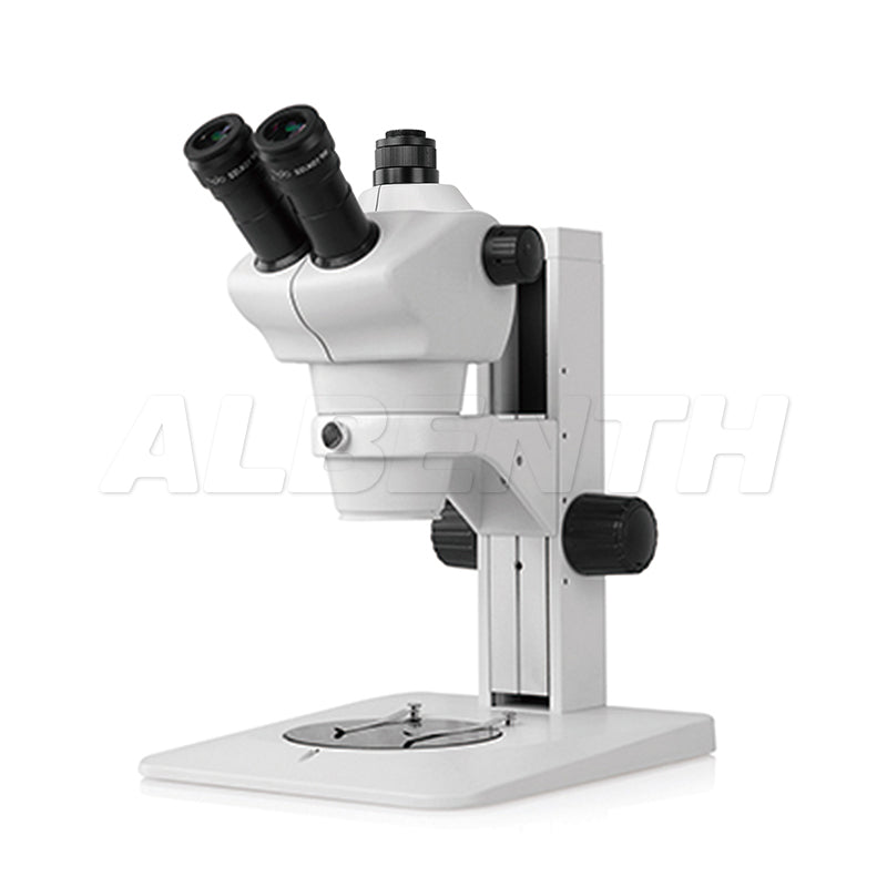 Albenth 8X-50X Track Stand Stereo Zoom Parfocal Trinocular Microscope