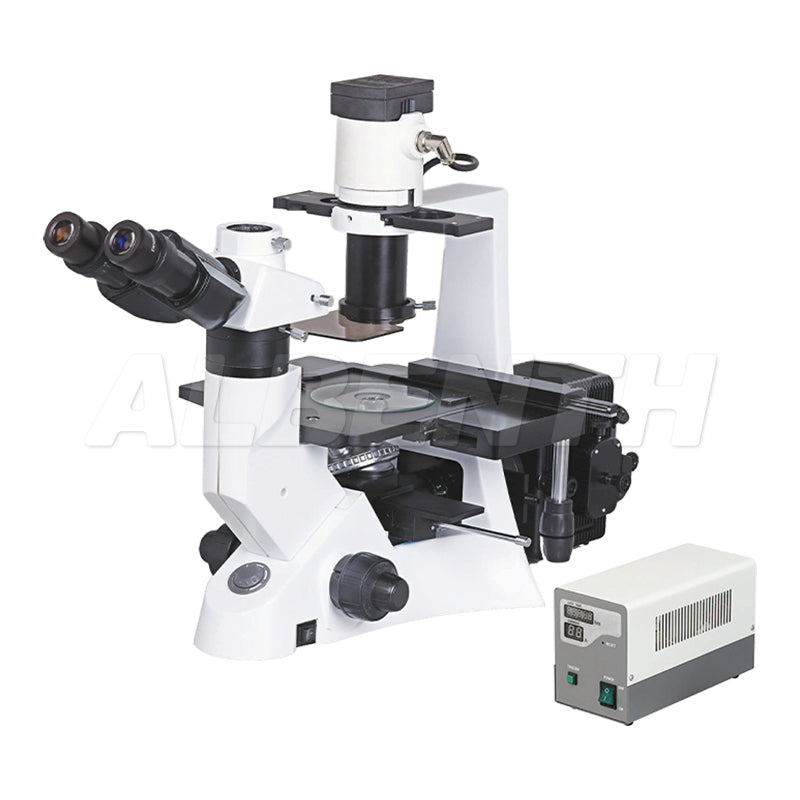Inverted Fluorescence Infinity Phase Contrast Biological Trinocular Compound Microscope 40X-400X Magnification With 100W Mercury Lamp 6V30W Halogen Lamp