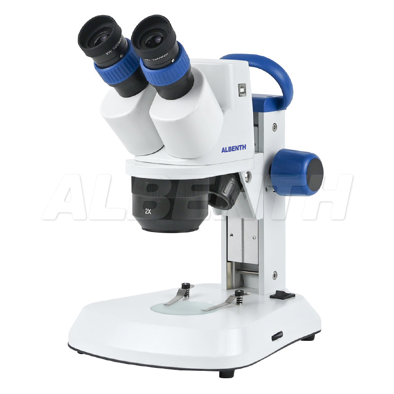 Albenth 10X-30X Educational Stereo Digital Binocular Stereo Microscope Handle Portable With Triple Turntable Objective For School Educational Child