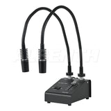 Albenth 6W Stereo Microscope LED Double Gooseneck Light Cold Facula Fiber Optic Adjustable Microscope Illuminator Lamp Spot Light