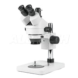 Albenth 7-45X Trinocular Zoom Stereo Microscope Pillar Stand Microscope