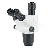 Testa del microscopio di zoom stereo trinoculare 0.65-6.5x