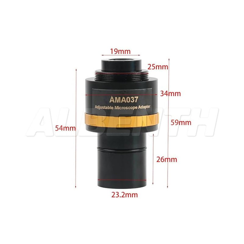 AMA037 0.37X 0.5X 0.75X 1X Focusable Microscope Eyepiece C-Mount Adapter Lens to 23.2mm Interface For Video Microscope Camera