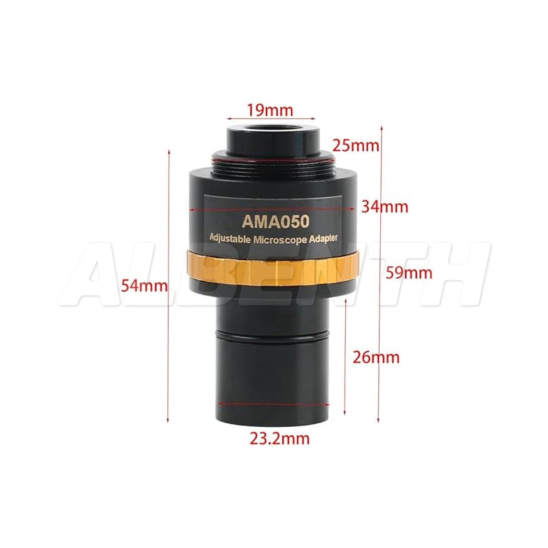 AMA037 0.37X 0.5X 0.75X 1X Focusable Microscope Eyepiece C-Mount Adapter Lens to 23.2mm Interface For Video Microscope Camera
