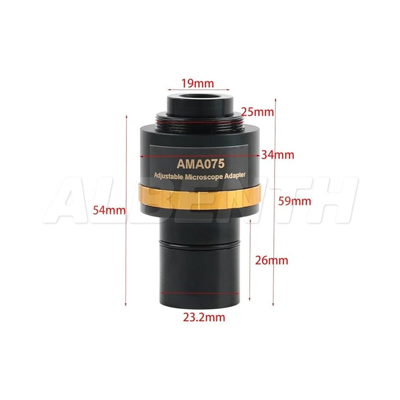 AMA037 0.37X 0.5X 0.75X 1X Focusable Microscope Eyepiece C-Mount Adapter Lens to 23.2mm Interface For Video Microscope Camera