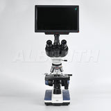 SWIFT SW350T Trinocular Compound Microscope SW350T, 40X-2500X Magnification With 2MP/4MP 10.1'' LCD Microscope Camera Siedentopf Head, Research-Grade, Two-Layer Mechanical Stage