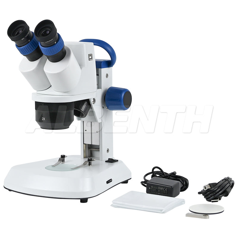 Albenth 10X-30X Educational Stereo Digital Binocular Stereo Microscope Handle Portable With Triple Turntable Objective For School Educational Child