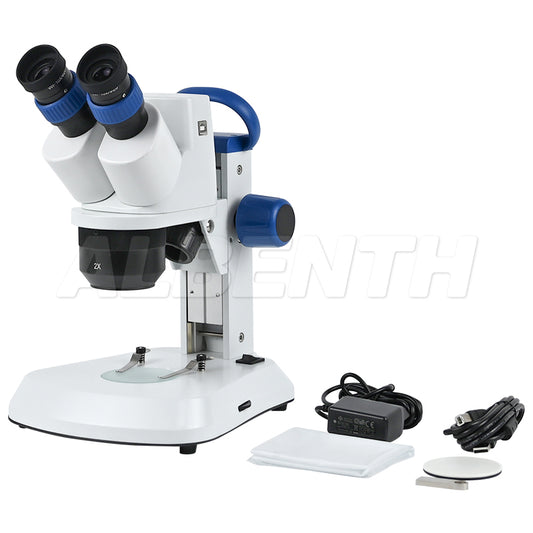 Albenth 10X-30X Educational Stereo Digital Binocular Stereo Microscope Handle Portable With Triple Turntable Objective For School Educational Child