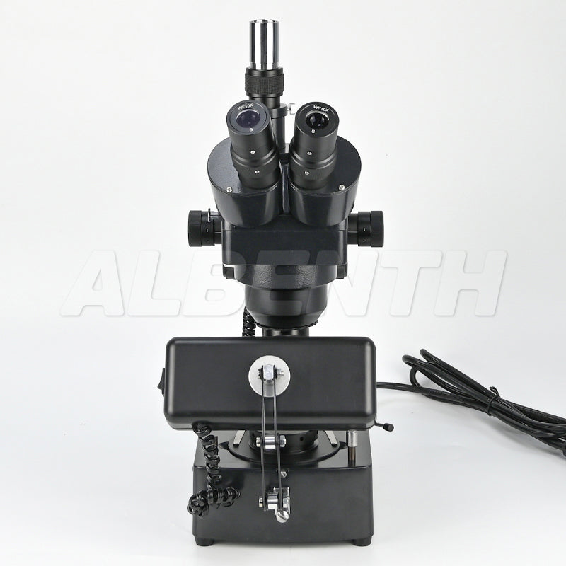 Albenth 10X-40X Jewelry Gem Trinocular Stereo Microscope on Pillar Stand