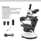 Albenth 6.7X-45X Magnification Professional Advanced Jewel Gem Zoom Trinocular Stereo Microscope on Track Stand