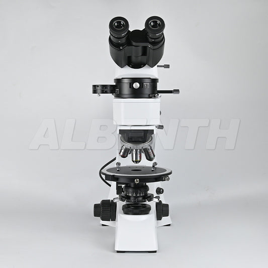 Albenth 40X-400X Transmitting Reflecting Polarizing Trinocular Microscope With Revolving Round Stage LED Illumination