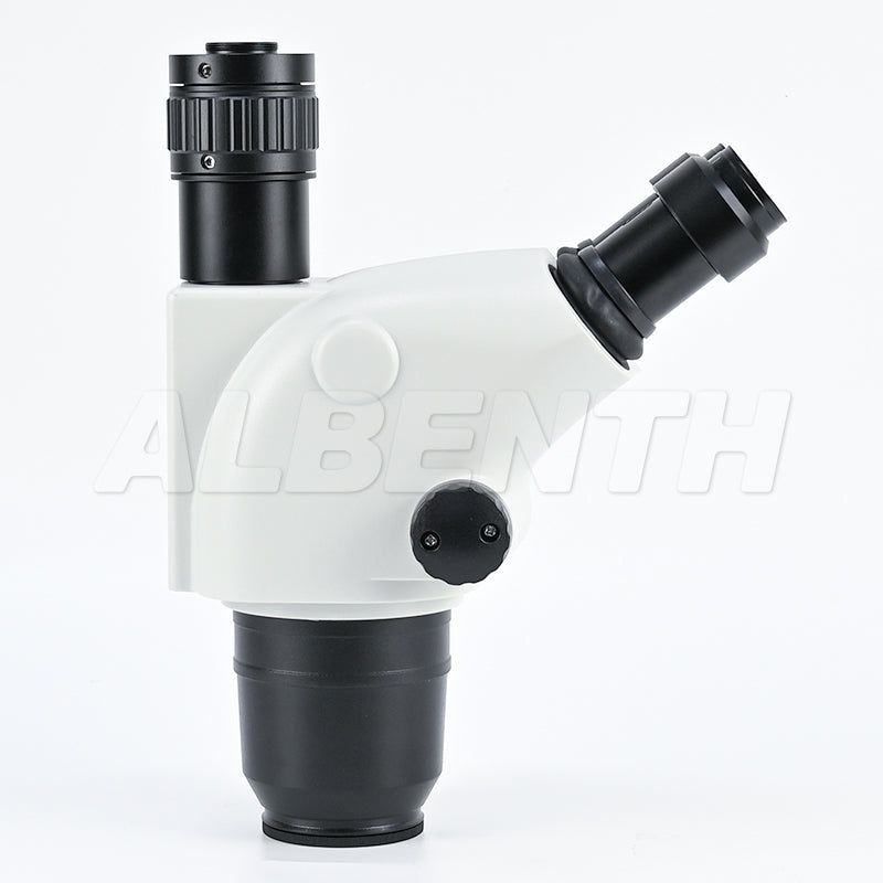 Testa del microscopio di zoom stereo trinoculare 0.65-6.5x