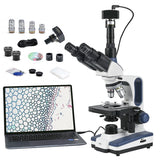 SWIFT SW350T 40X-2500X Trinocular Microscope With 3.1MP/5.1MP/10MP Camera, 10X 25X Eyepieces, Mechanical Stage, Abbe Condenser