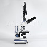 SWIFT SW350T Trinocular Compound Microscope SW350T, 40X-2500X Magnification With 2MP/4MP 10.1'' LCD Microscope Camera Siedentopf Head, Research-Grade, Two-Layer Mechanical Stage
